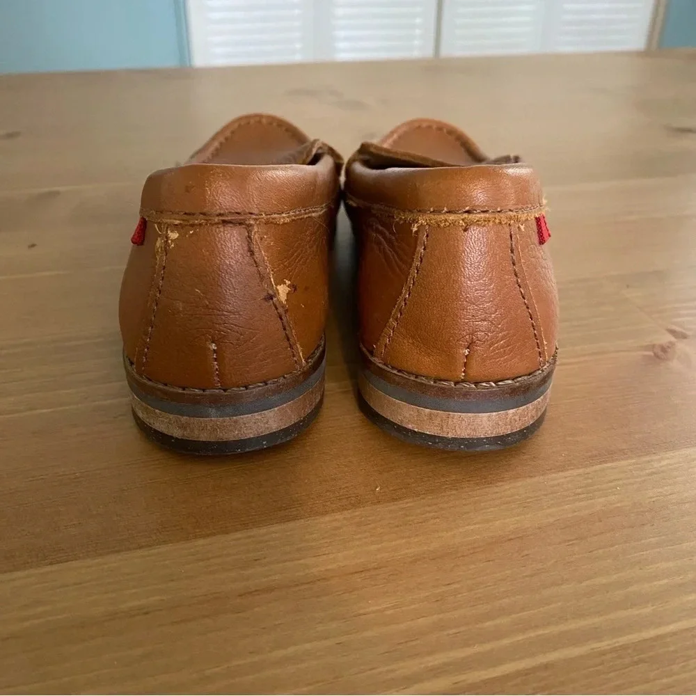 Marc Joseph Kids Slip On Brown Leather Loafers Boat Shoes Sz 11.5 Wedding Preppy
